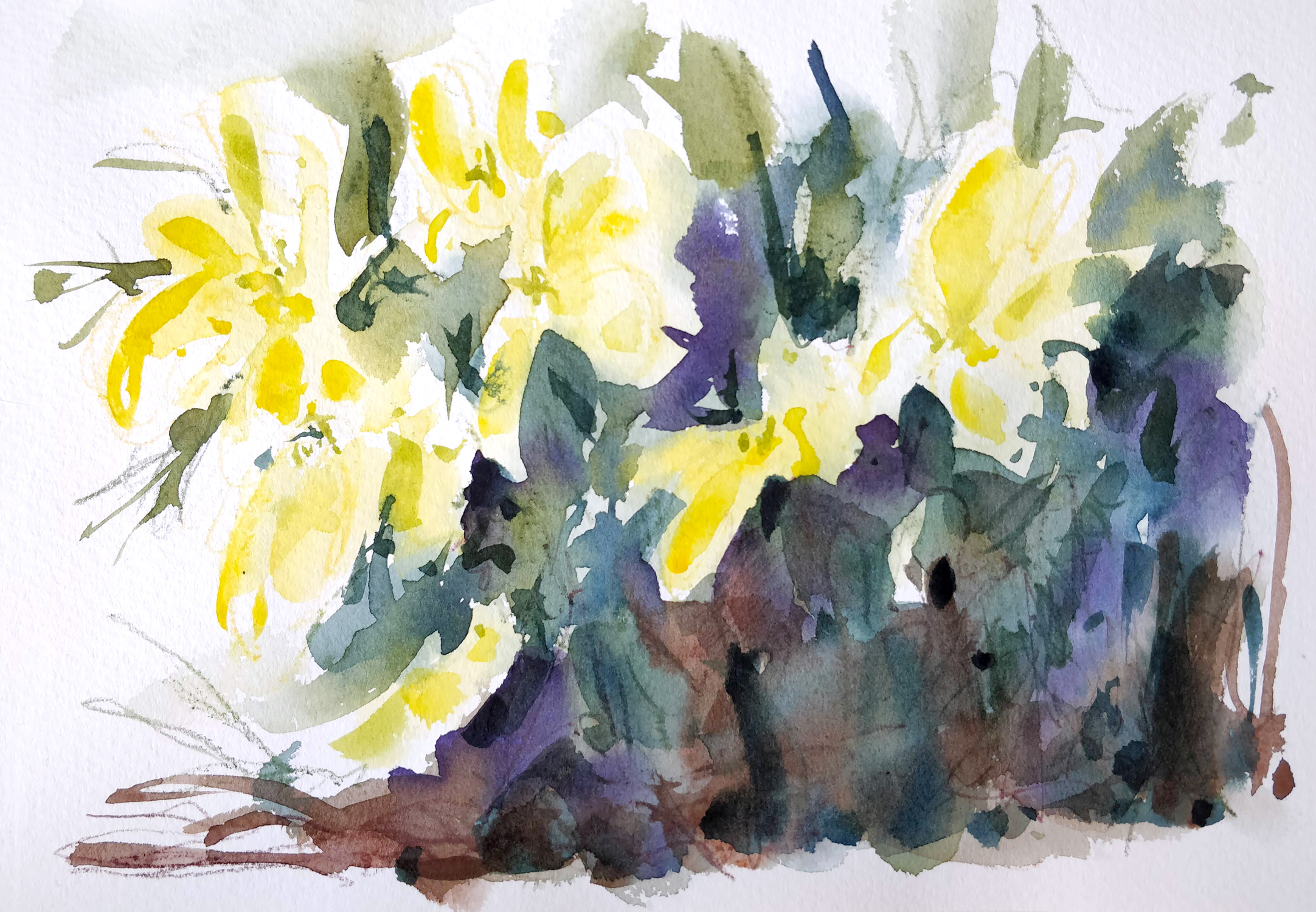 Experimenting with watercolour ground - Ursula Schichan