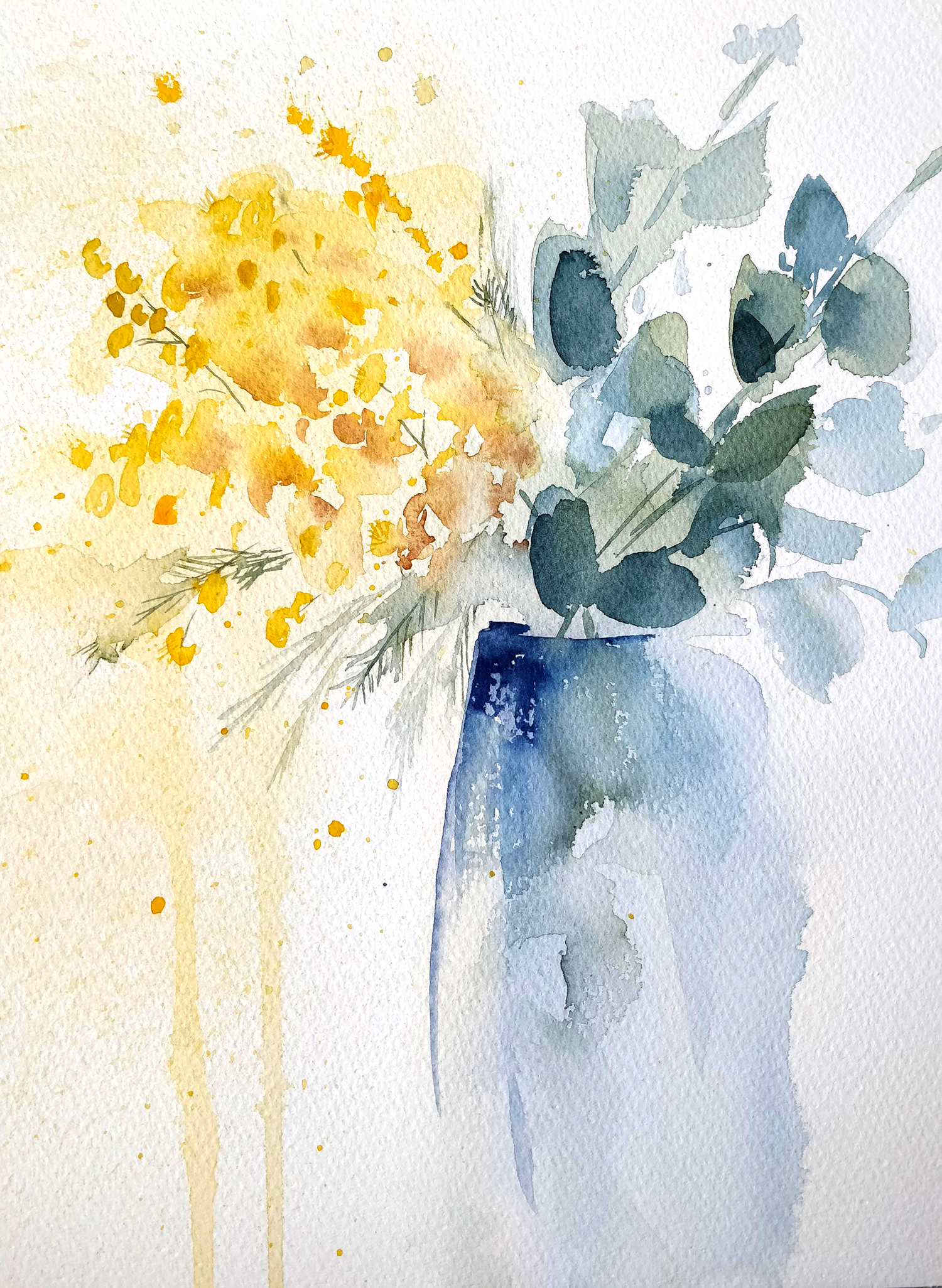 White flowers in watercolor - Ursula Schichan